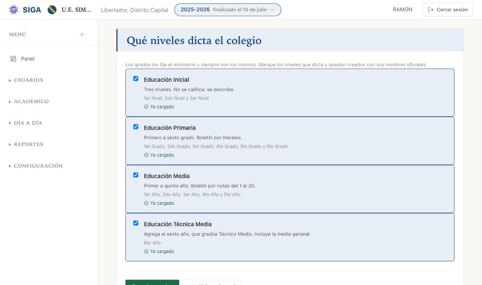 Marcar un nivel siembra todos sus grados de una vez.