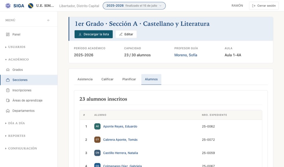 «Descargar la lista», arriba de cualquier sección. No hay que armar nada.
